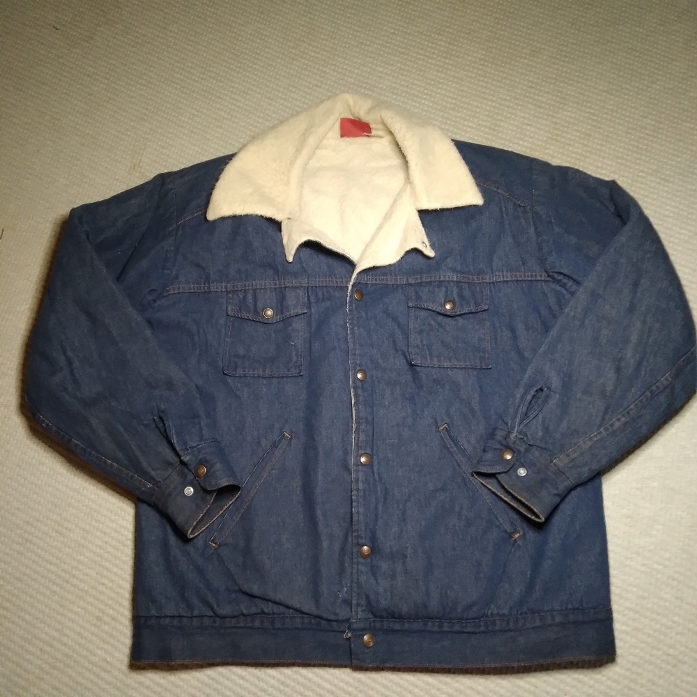 Vintage RARE* 1980s Dickies Sherpa Denim Jacket Trucker Sz XL